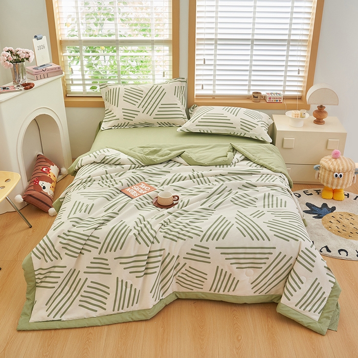 91家纺网 家纺一手货源 找家纺 简如 2026新款印花里外全棉夏凉被四件套 伯克利