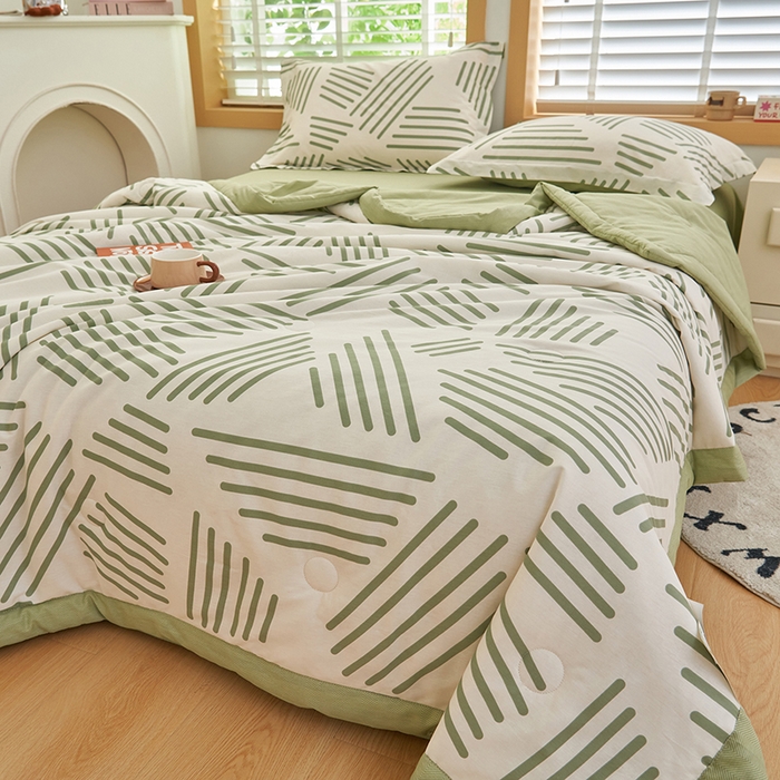 91家纺网 家纺一手货源 找家纺 简如 2026新款印花里外全棉夏凉被四件套 伯克利