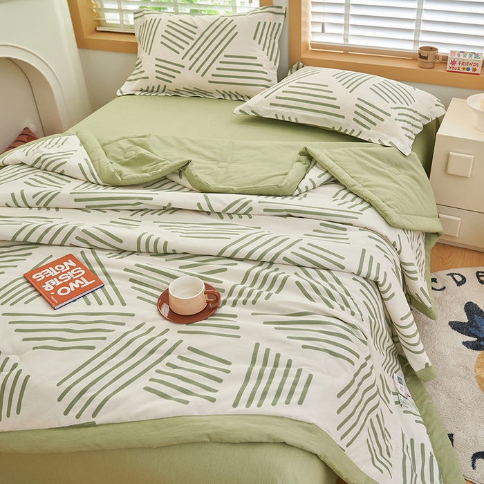 91家纺网 家纺一手货源 找家纺 简如 2026新款印花里外全棉夏凉被四件套 伯克利