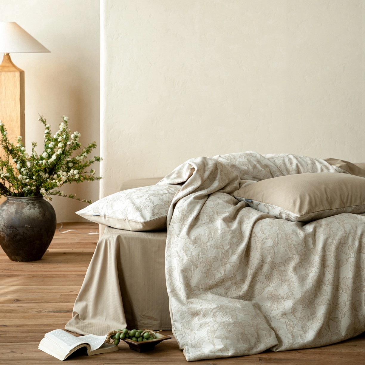 91家纺网 家纺一手货源 找家纺 时光里 2026新款全棉纯棉60支色织水洗提花四件套 将离