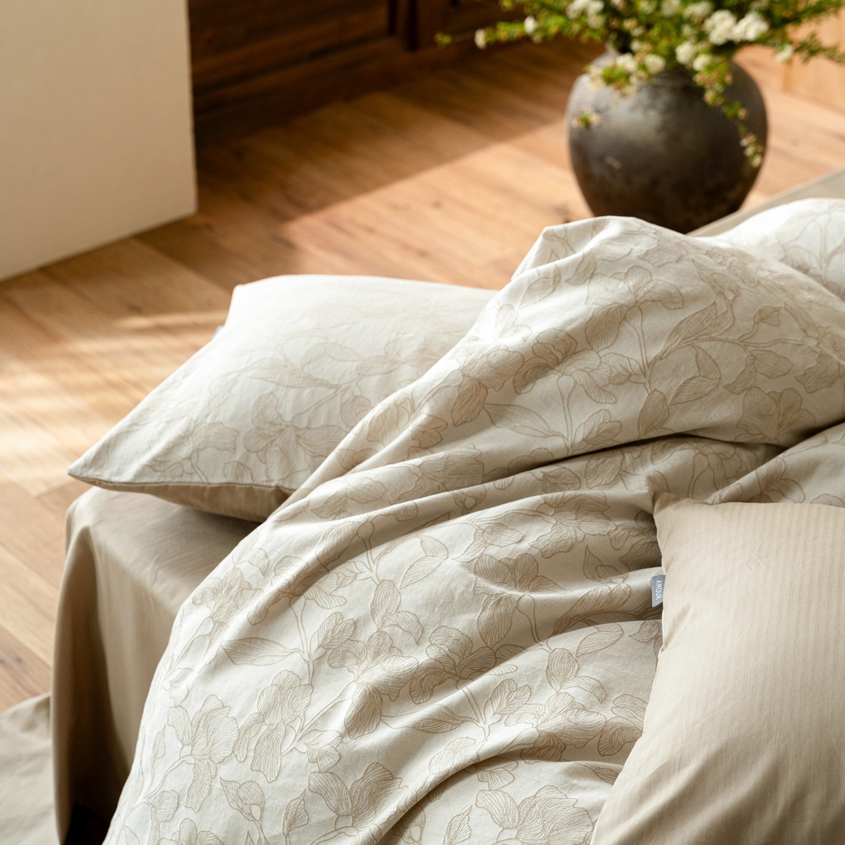 91家纺网 家纺一手货源 找家纺 时光里 2026新款全棉纯棉60支色织水洗提花四件套 将离