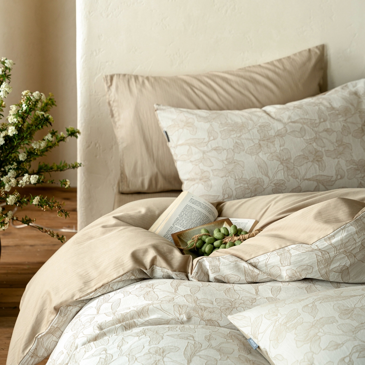 91家纺网 家纺一手货源 找家纺 时光里 2026新款全棉纯棉60支色织水洗提花四件套 将离