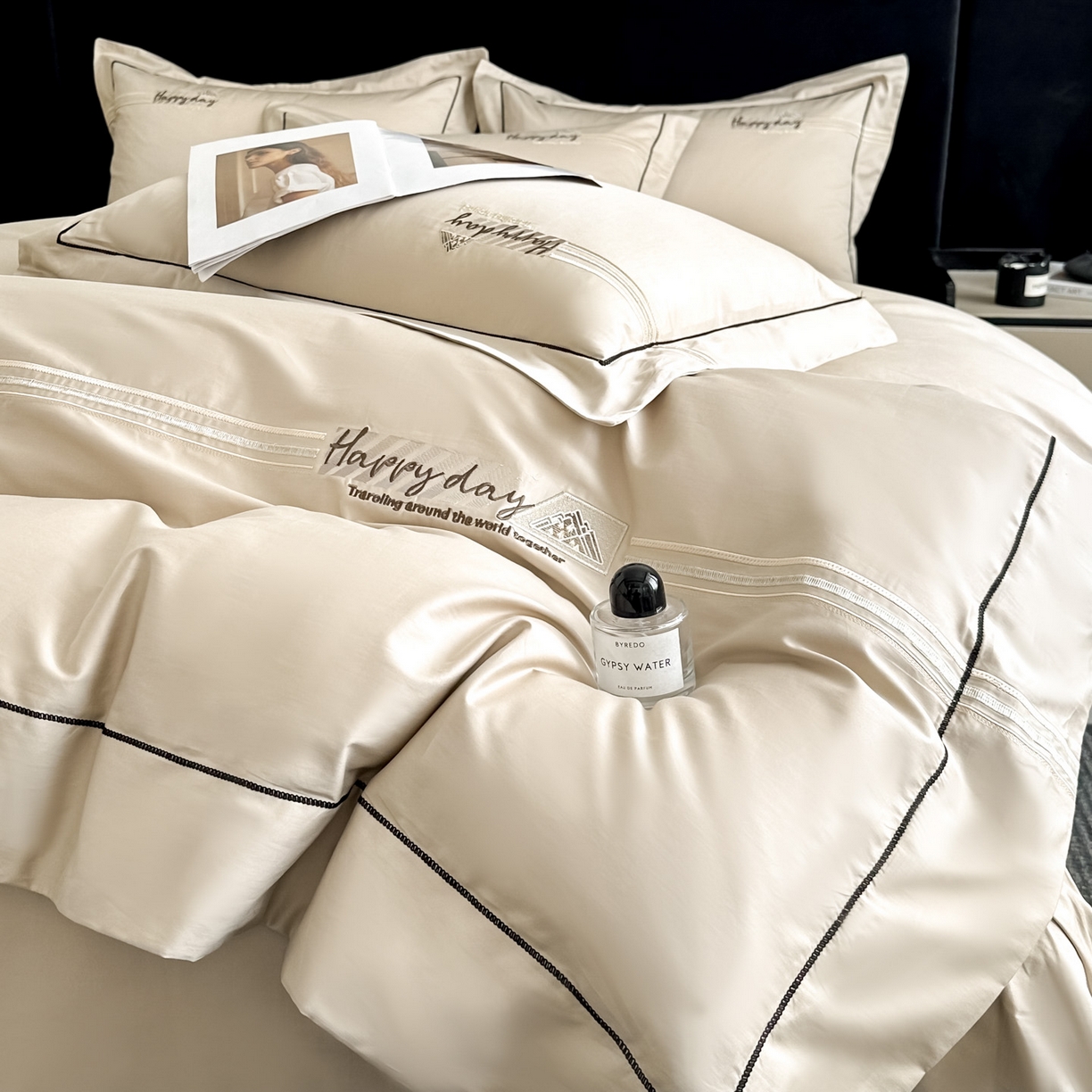 91家纺网 家纺一手货源 找家纺 （总）新方向 【控价 提供买家秀】2026新款 刺绣50s双股全棉贡缎长绒棉四件套-亚瑟(控价 标准328元 加大348元)