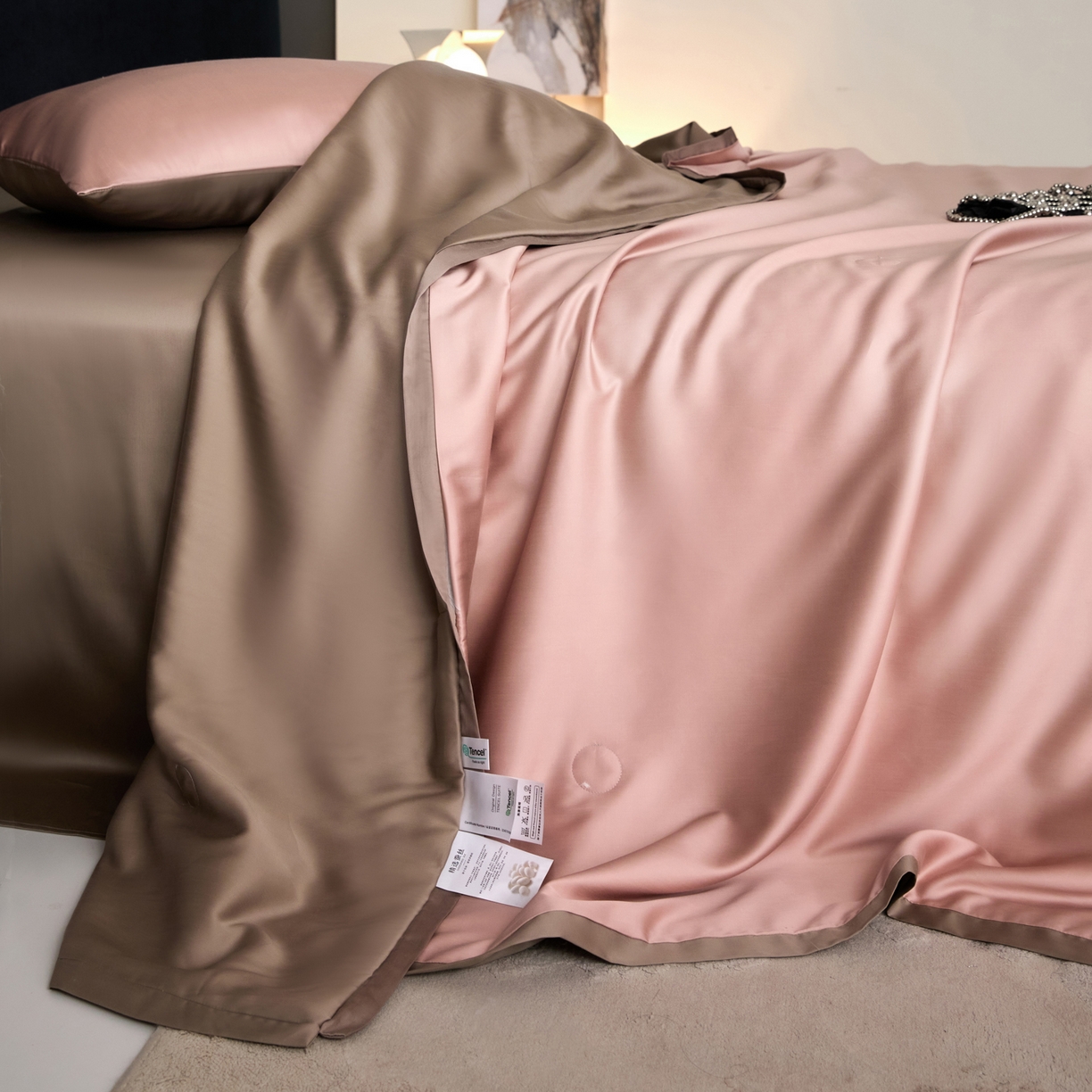 91家纺网 家纺一手货源 找家纺 （总）A+爱家（纪梵茜） 2026新款兰精天丝夏凉被100%蚕丝被莱赛尔天丝蚕丝空调被芯蚕丝夏被