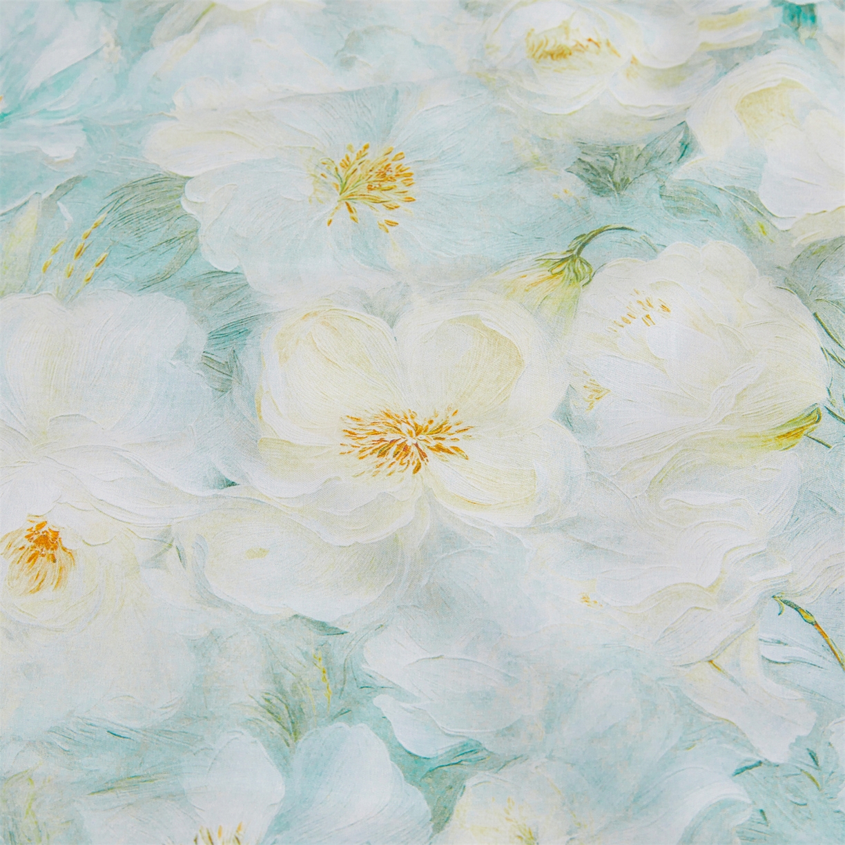 91家纺网 家纺一手货源 找家纺 宜凡家纺 2026新款莱赛尔天丝印花床裙夏被四件套 栀子花年