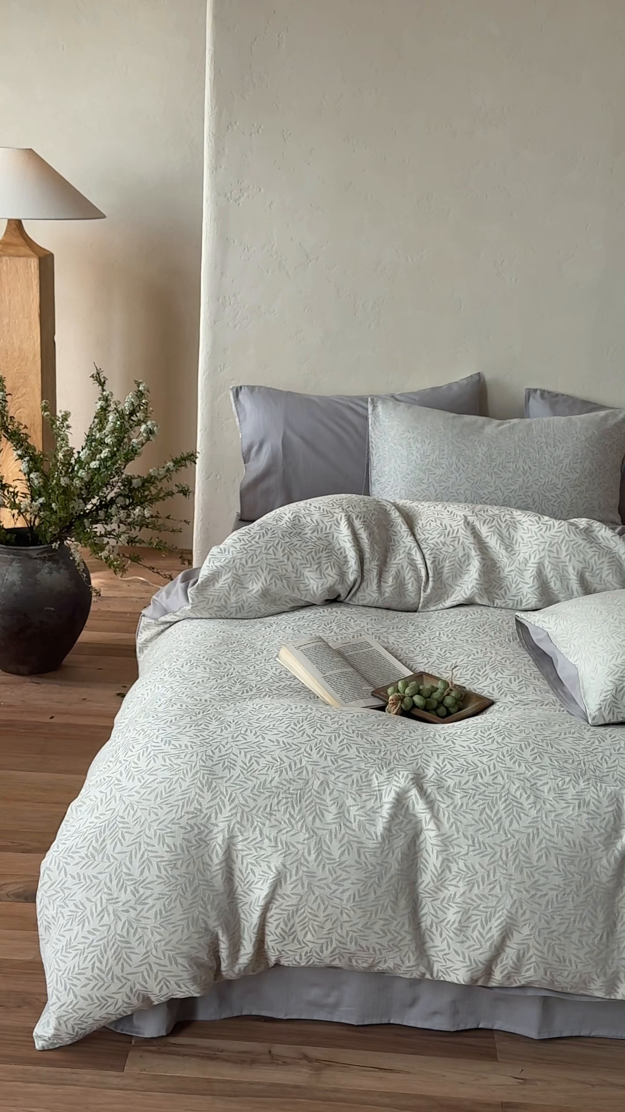 91家纺网 家纺一手货源 找家纺 时光里 2026新款全棉纯棉60支色织水洗提花四件套 兰草听露