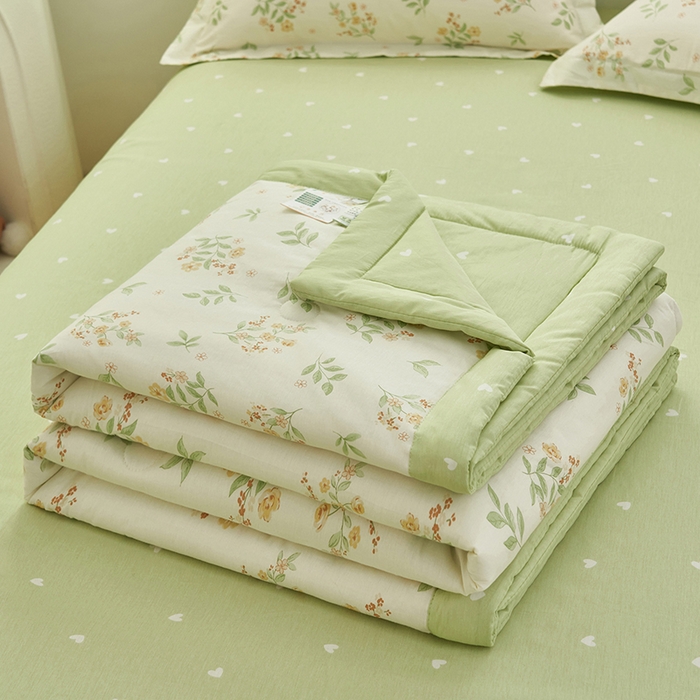 91家纺网 家纺一手货源 找家纺 简如 2026新款印花里外全棉夏凉被四件套 花样年华