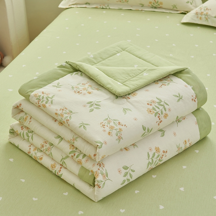 91家纺网 家纺一手货源 找家纺 简如 2026新款印花里外全棉夏凉被四件套 花样年华