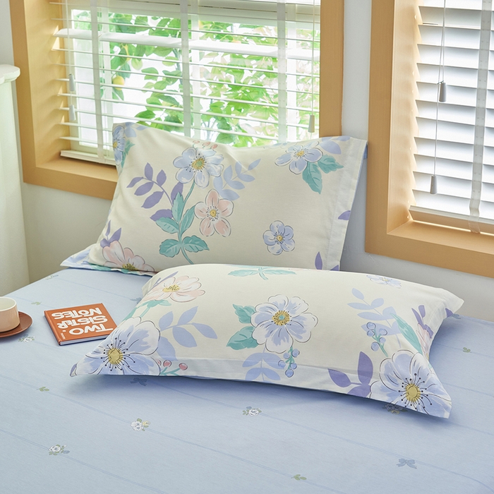 91家纺网 家纺一手货源 找家纺 简如 2026新款印花里外全棉夏凉被四件套 花漾星辰