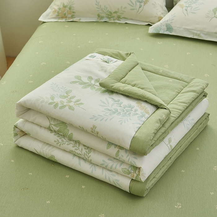 91家纺网 家纺一手货源 找家纺 简如 2026新款印花里外全棉夏凉被四件套 花在云端