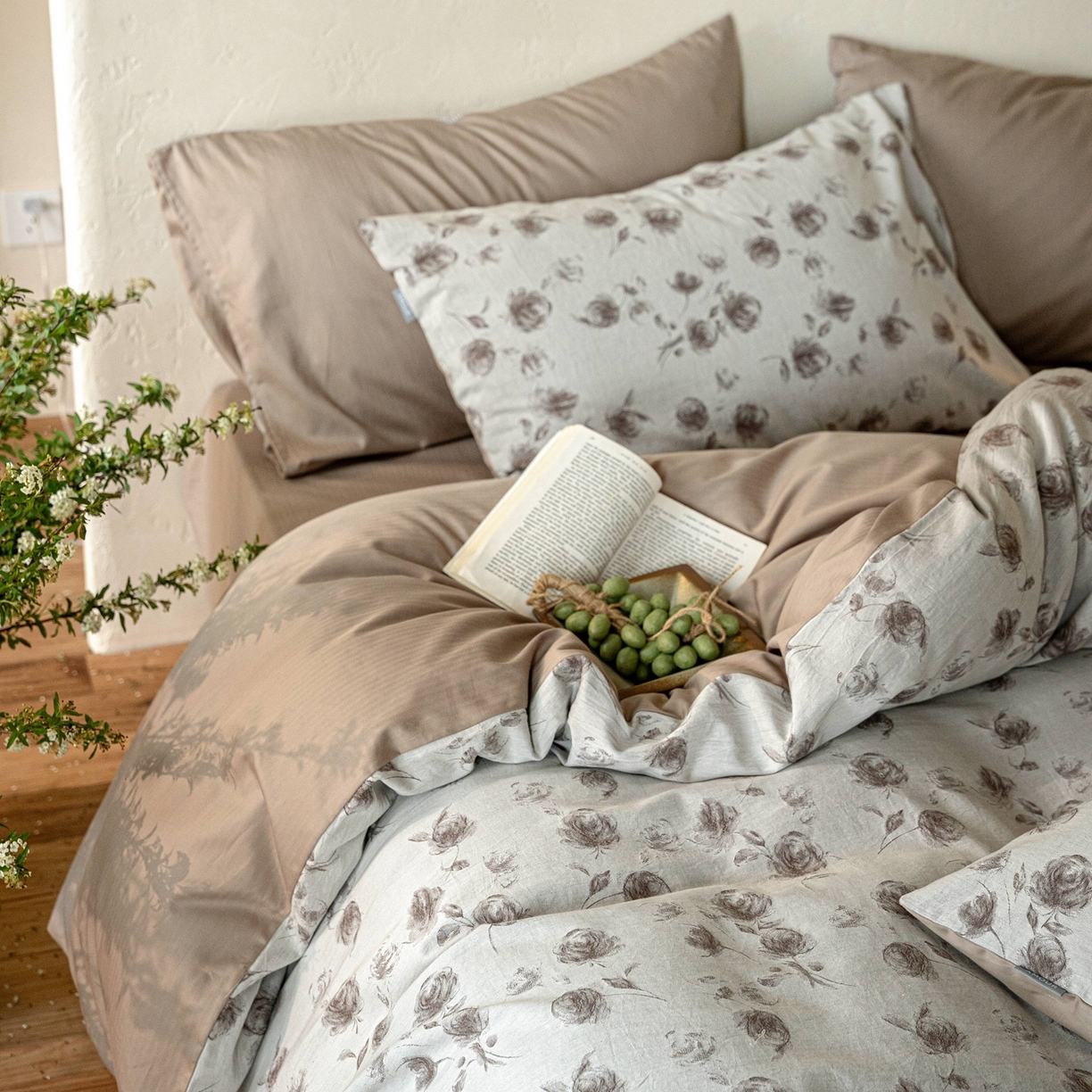 时光里 2026新款全棉纯棉60支色织水洗提花四件套 南瑶