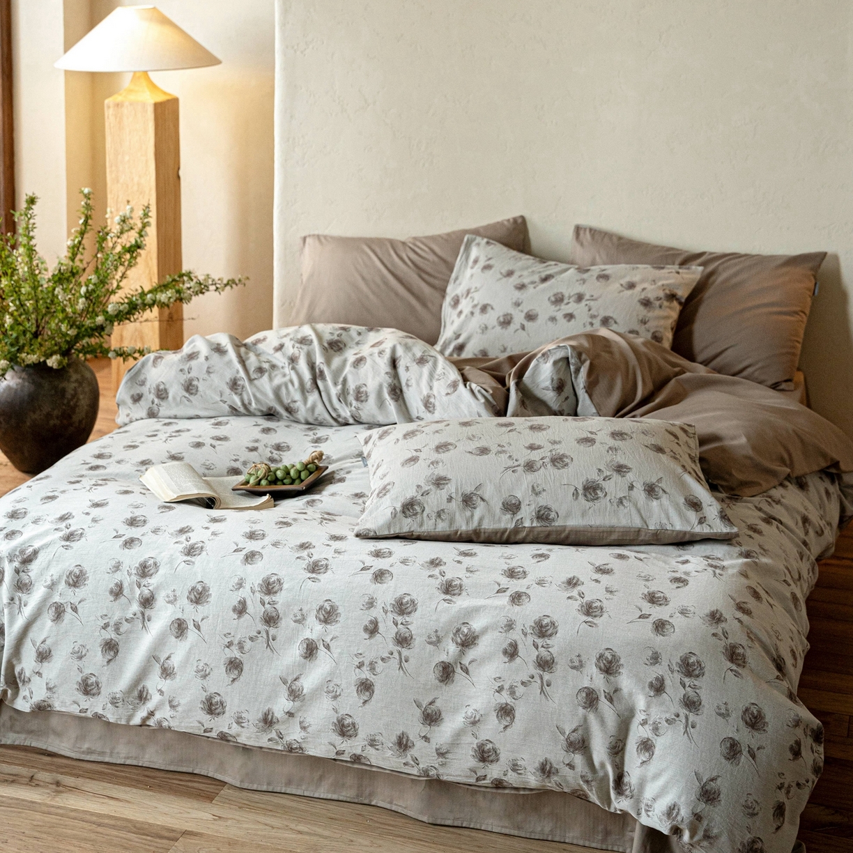 91家纺网 家纺一手货源 找家纺 时光里 2026新款全棉纯棉60支色织水洗提花四件套 南瑶