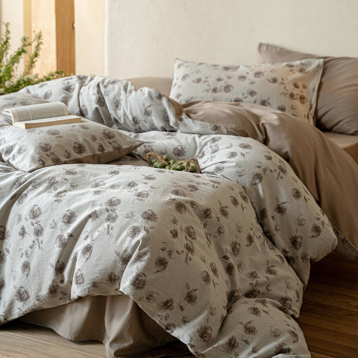 91家纺网 家纺一手货源 找家纺 时光里 2026新款全棉纯棉60支色织水洗提花四件套 南瑶