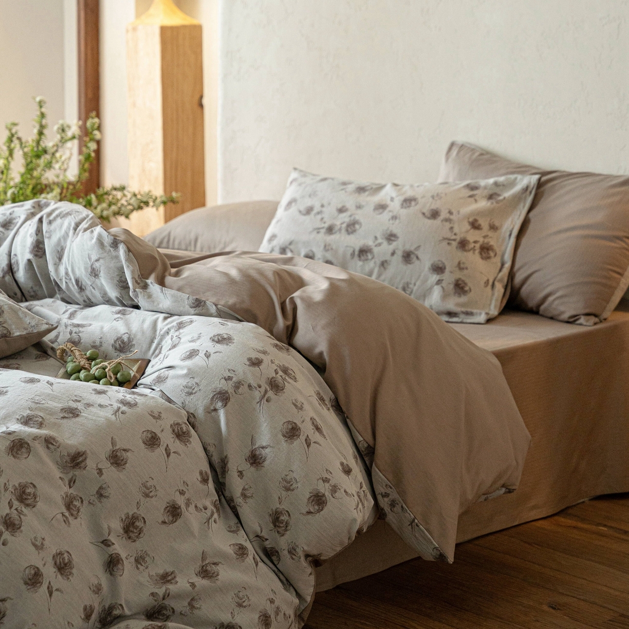 91家纺网 家纺一手货源 找家纺 时光里 2026新款全棉纯棉60支色织水洗提花四件套 南瑶