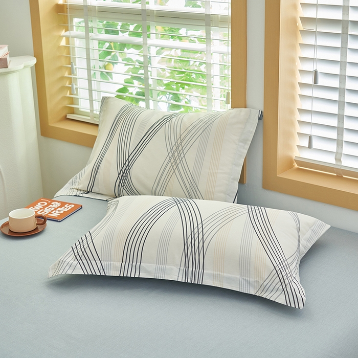 91家纺网 家纺一手货源 找家纺 简如 2026新款印花里外全棉夏凉被四件套 莱茵河