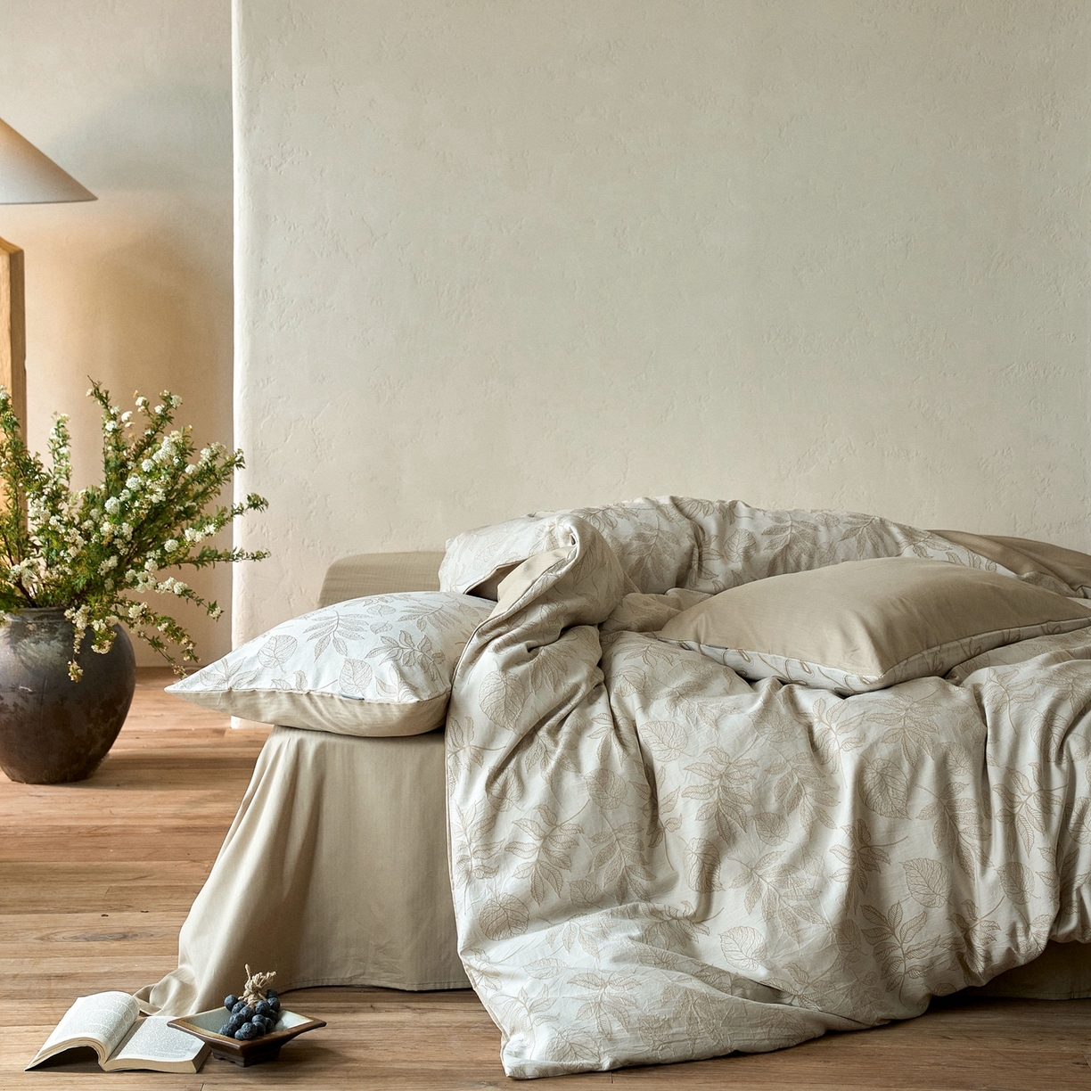 91家纺网 家纺一手货源 找家纺 时光里 2026新款全棉纯棉60支色织水洗提花四件套 小杏芙