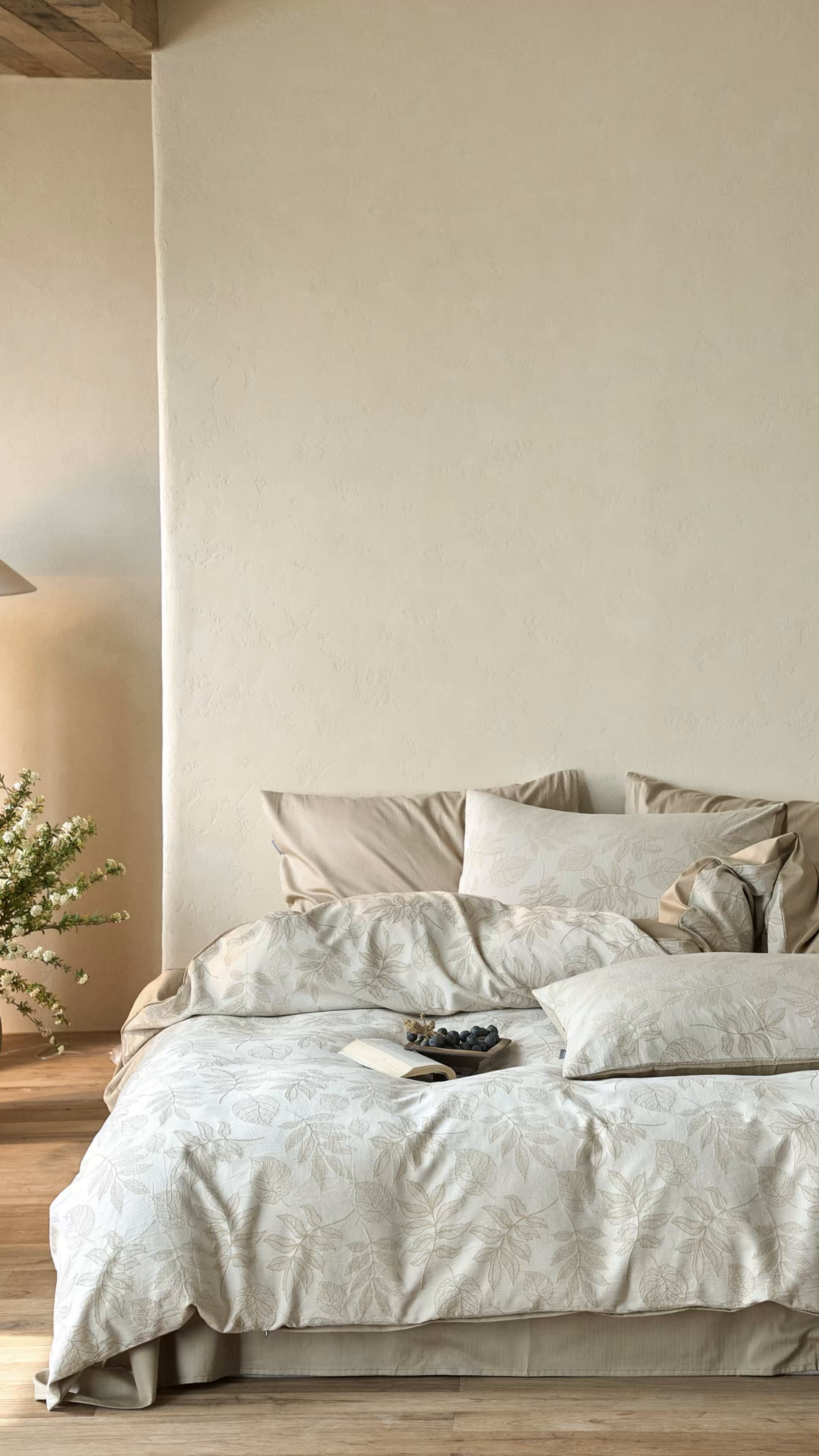 91家纺网 家纺一手货源 找家纺 时光里 2026新款全棉纯棉60支色织水洗提花四件套 小杏芙