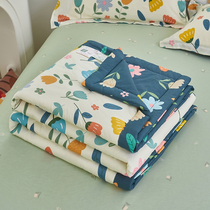 91家纺网 家纺一手货源 找家纺 简如 2026新款印花里外全棉夏凉被四件套 洛洛繁花