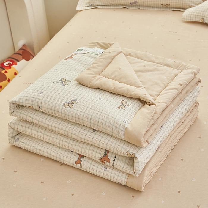 91家纺网 家纺一手货源 找家纺 简如 2026新款印花里外全棉夏凉被四件套 马到成功