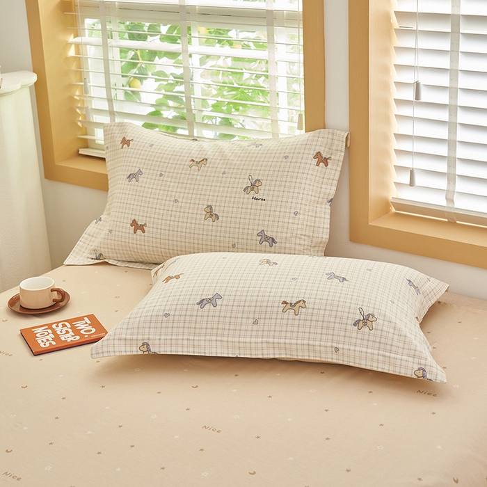 91家纺网 家纺一手货源 找家纺 简如 2026新款印花里外全棉夏凉被四件套 马到成功