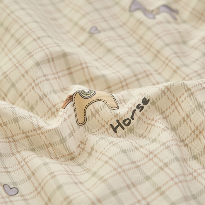 91家纺网 家纺一手货源 找家纺 简如 2026新款印花里外全棉夏凉被四件套 马到成功