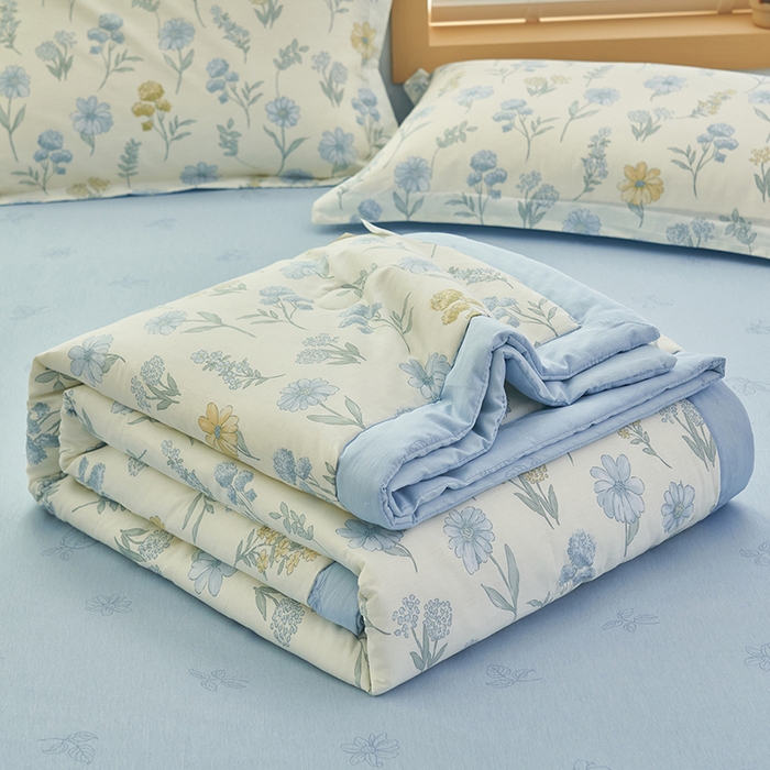 91家纺网 家纺一手货源 找家纺 简如 2026新款印花里外全棉夏凉被四件套 曼谷风情-兰