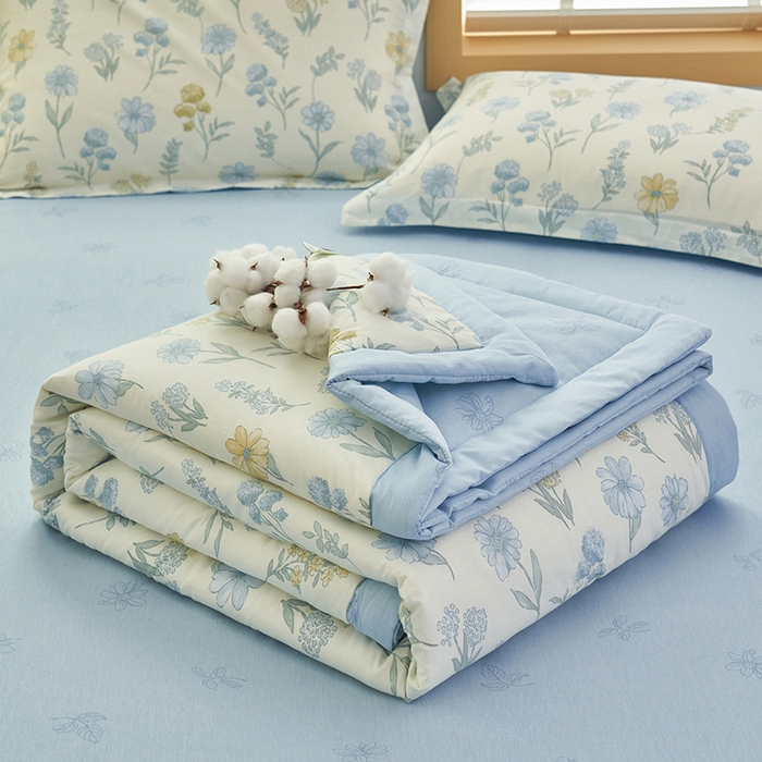 91家纺网 家纺一手货源 找家纺 简如 2026新款印花里外全棉夏凉被四件套 曼谷风情-兰