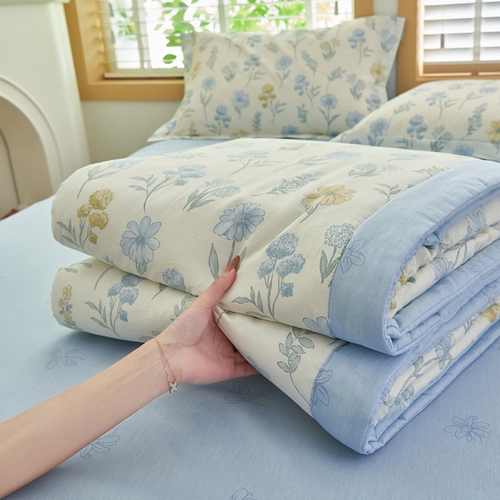 91家纺网 家纺一手货源 找家纺 简如 2026新款印花里外全棉夏凉被四件套 曼谷风情-兰