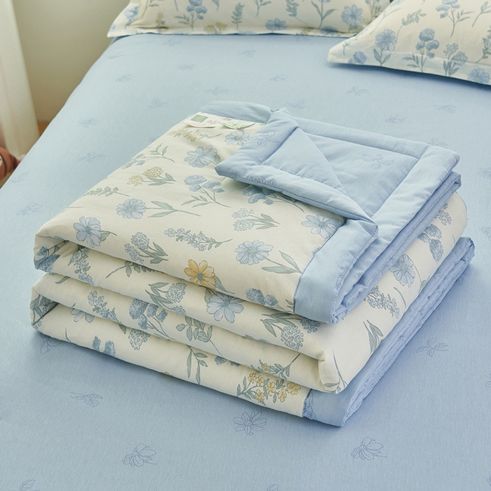 91家纺网 家纺一手货源 找家纺 简如 2026新款印花里外全棉夏凉被四件套 曼谷风情-兰