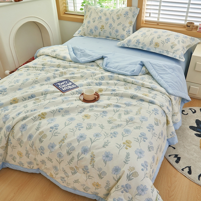 91家纺网 家纺一手货源 找家纺 简如 2026新款印花里外全棉夏凉被四件套 曼谷风情-兰