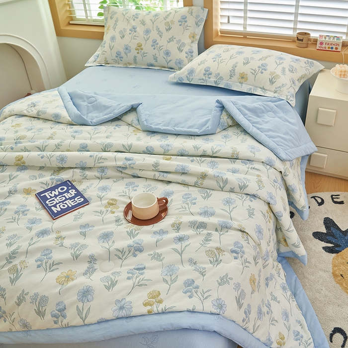 91家纺网 家纺一手货源 找家纺 简如 2026新款印花里外全棉夏凉被四件套 曼谷风情-兰