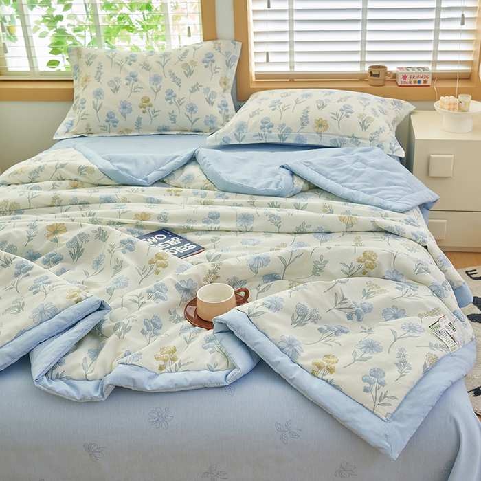 91家纺网 家纺一手货源 找家纺 简如 2026新款印花里外全棉夏凉被四件套 曼谷风情-兰