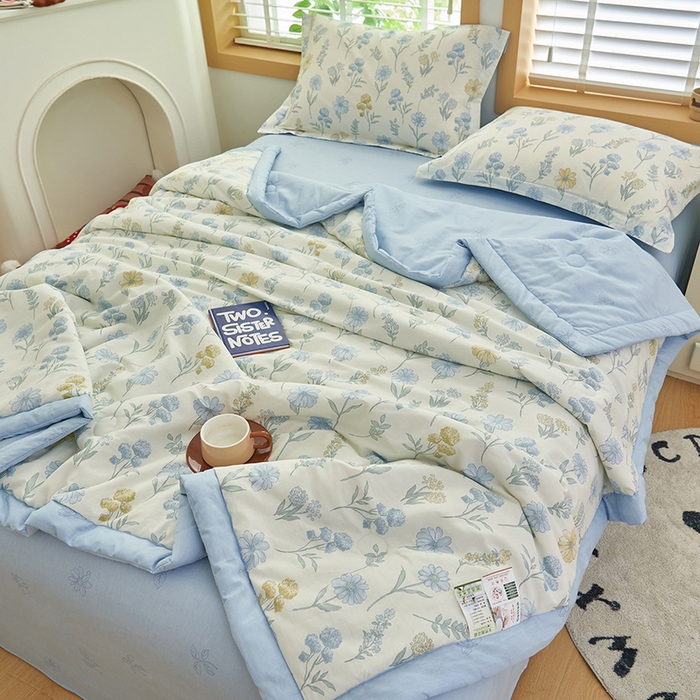 91家纺网 家纺一手货源 找家纺 简如 2026新款印花里外全棉夏凉被四件套 曼谷风情-兰