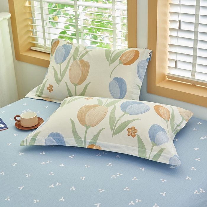 91家纺网 家纺一手货源 找家纺 简如 2026新款印花里外全棉夏凉被四件套 秋月私语