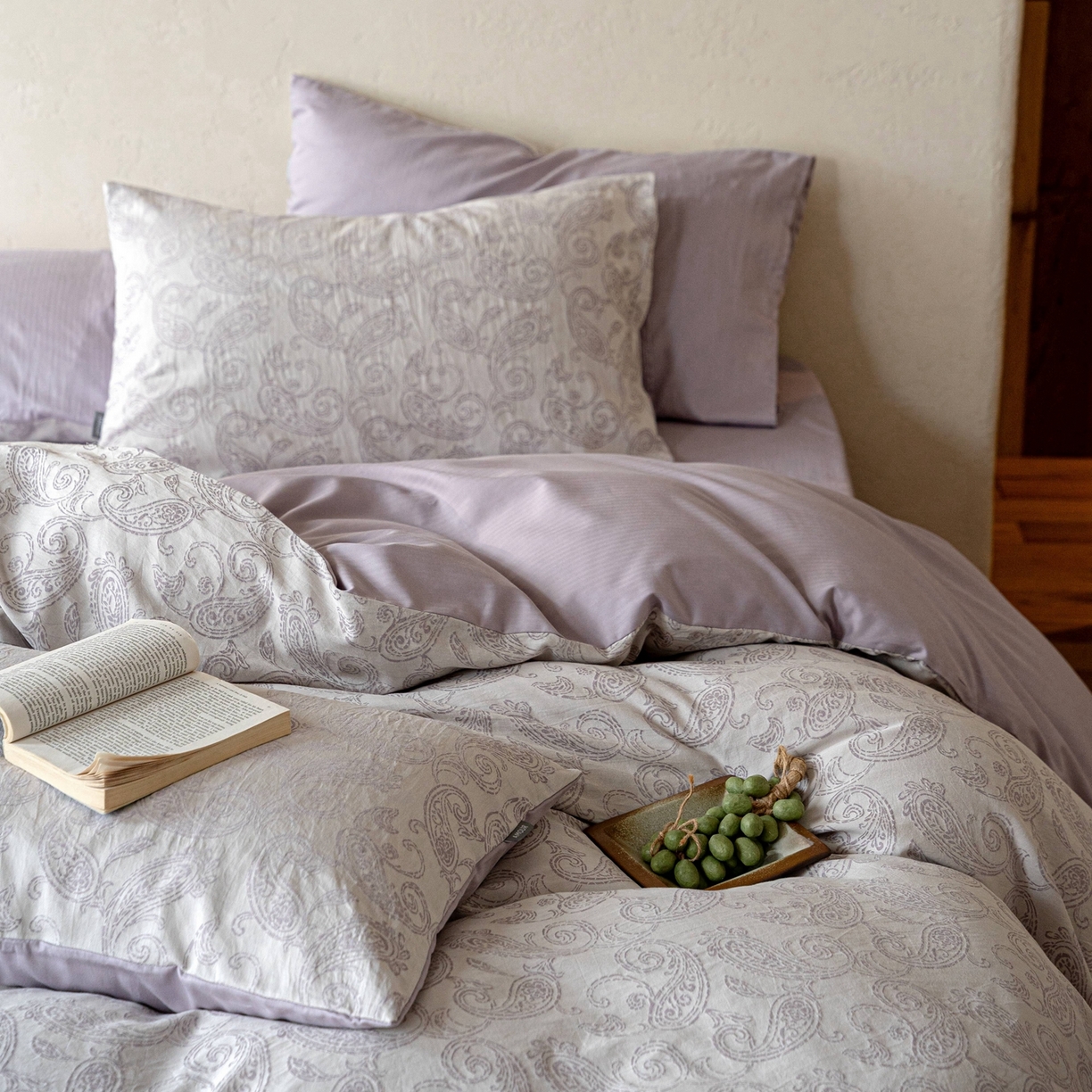 91家纺网 家纺一手货源 找家纺 时光里 2026新款全棉纯棉60支色织水洗提花四件套 予栖--薄色