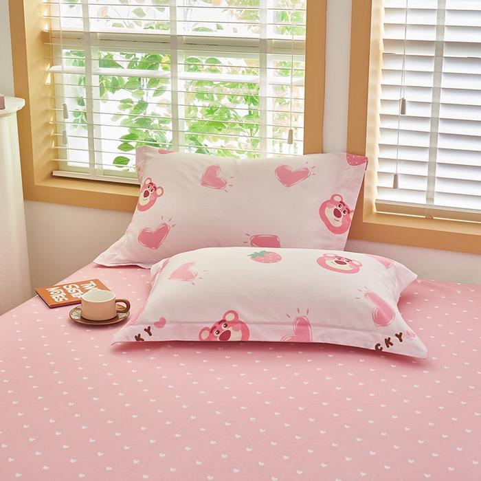 91家纺网 家纺一手货源 找家纺 简如 2026新款印花里外全棉夏凉被四件套 甜心乐园