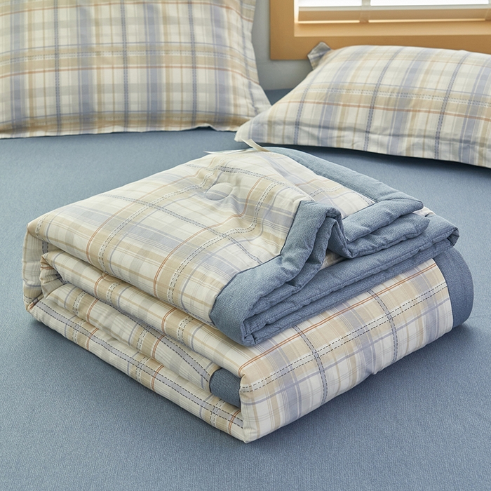 91家纺网 家纺一手货源 找家纺 简如 2026新款印花里外全棉夏凉被四件套 英伦风尚