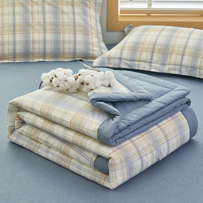 91家纺网 家纺一手货源 找家纺 简如 2026新款印花里外全棉夏凉被四件套 英伦风尚