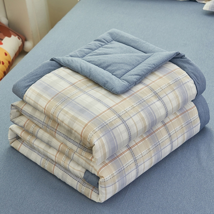 91家纺网 家纺一手货源 找家纺 简如 2026新款印花里外全棉夏凉被四件套 英伦风尚