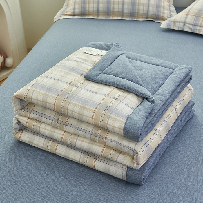 91家纺网 家纺一手货源 找家纺 简如 2026新款印花里外全棉夏凉被四件套 英伦风尚