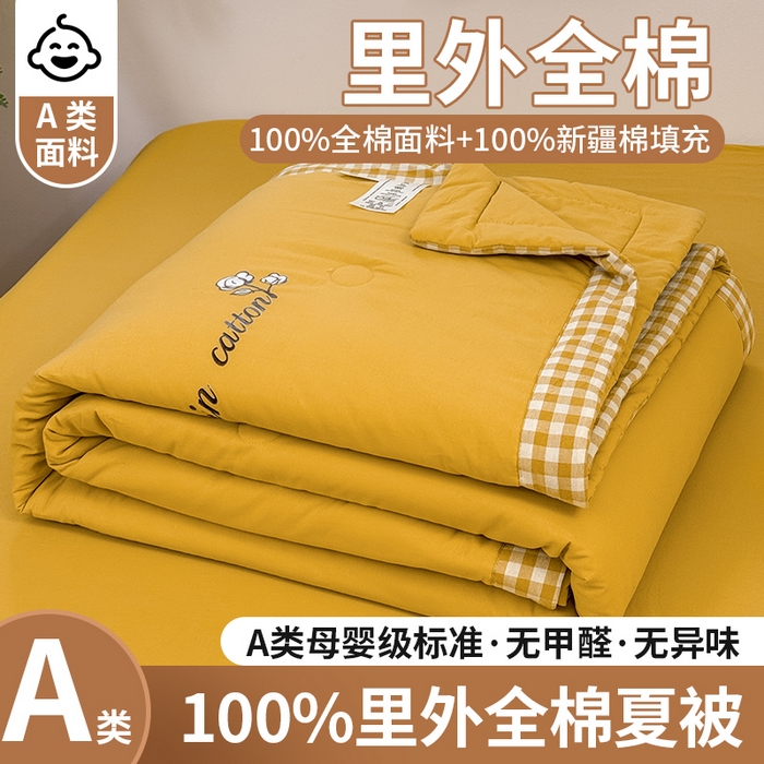 91家纺网 家纺一手货源 找家纺 （总）雯雨家纺 2026新款全棉水洗棉棉花夏凉被-简森系列