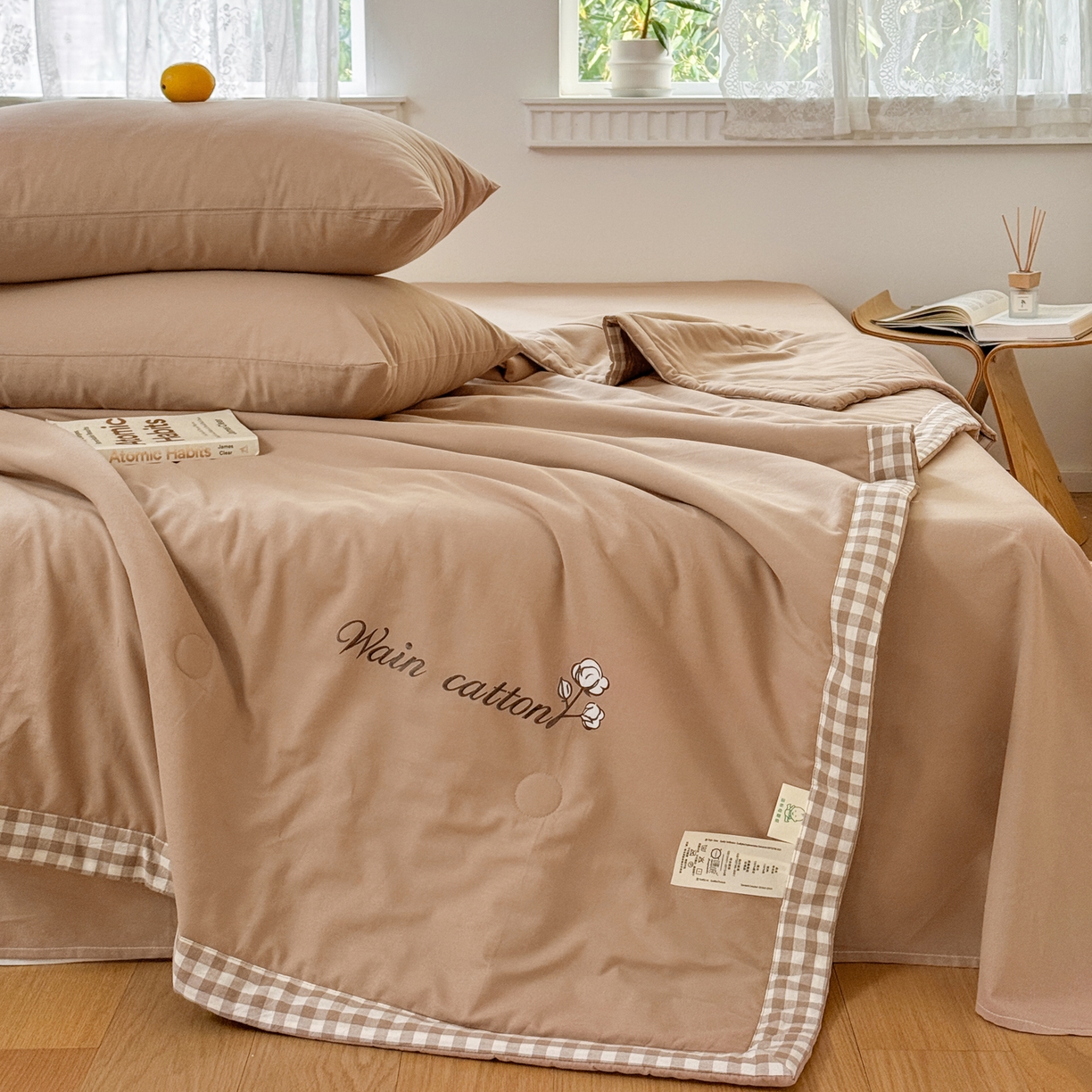 91家纺网 家纺一手货源 找家纺 （总）雯雨家纺 2026新款全棉水洗棉棉花夏凉被-简森系列