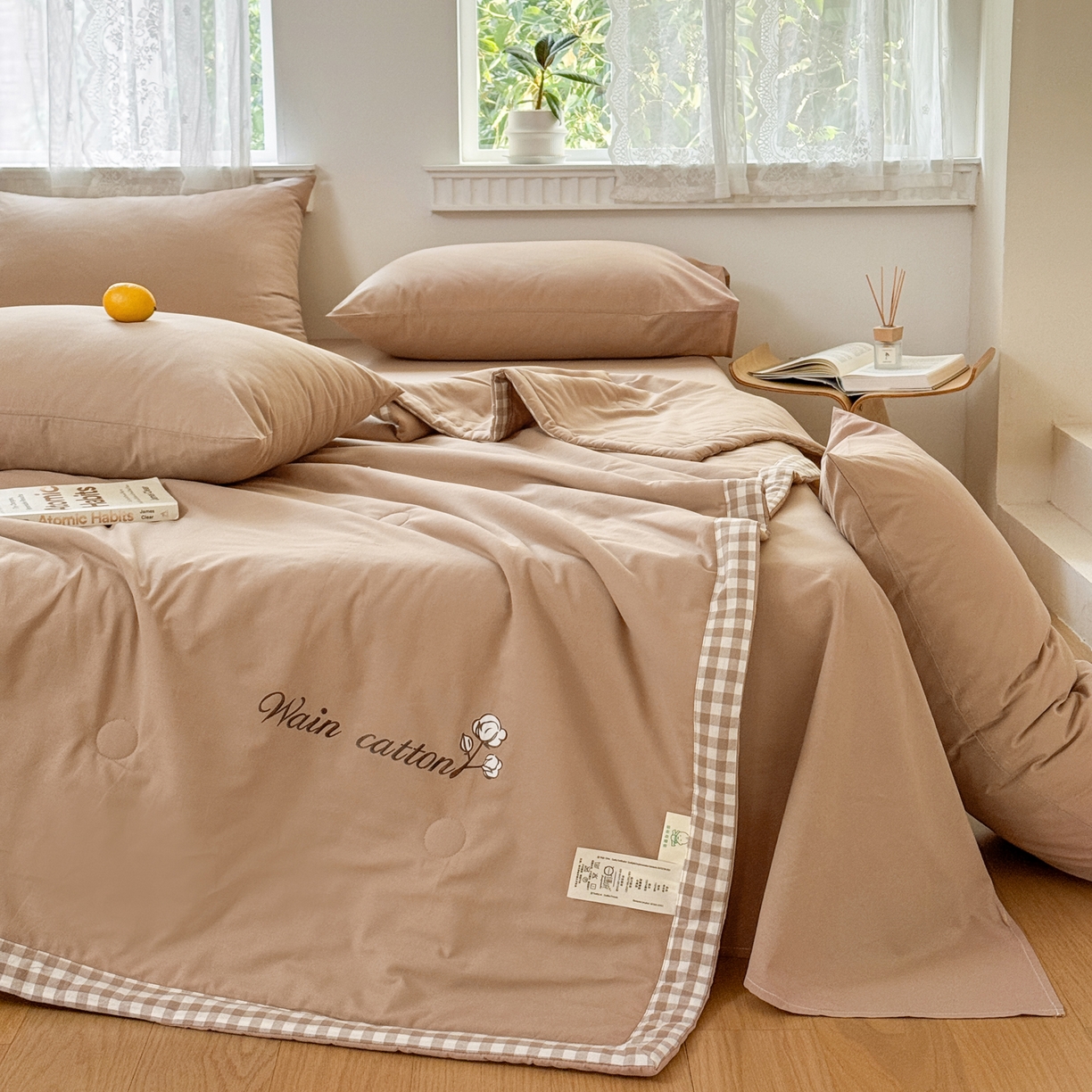 91家纺网 家纺一手货源 找家纺 （总）雯雨家纺 2026新款全棉水洗棉棉花夏凉被-简森系列