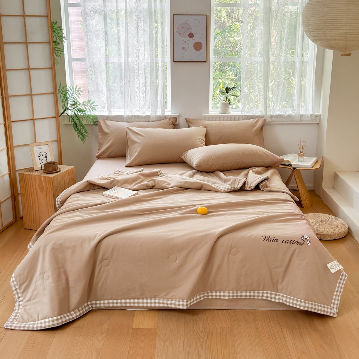 91家纺网 家纺一手货源 找家纺 （总）雯雨家纺 2026新款全棉水洗棉棉花夏凉被-简森系列