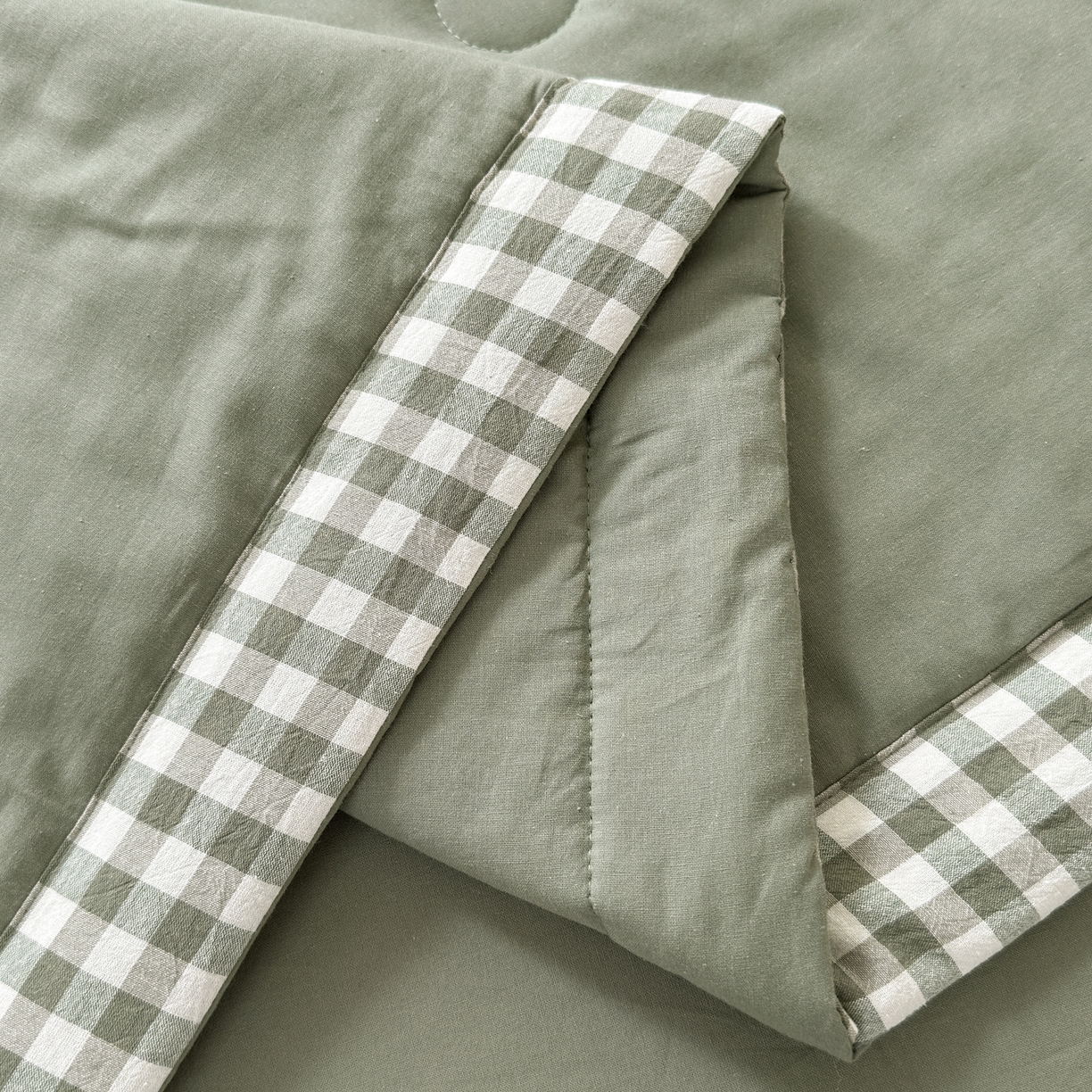 91家纺网 家纺一手货源 找家纺 雯雨家纺 2026新款全棉水洗棉棉花夏凉被-简森系列 简森-军绿黄