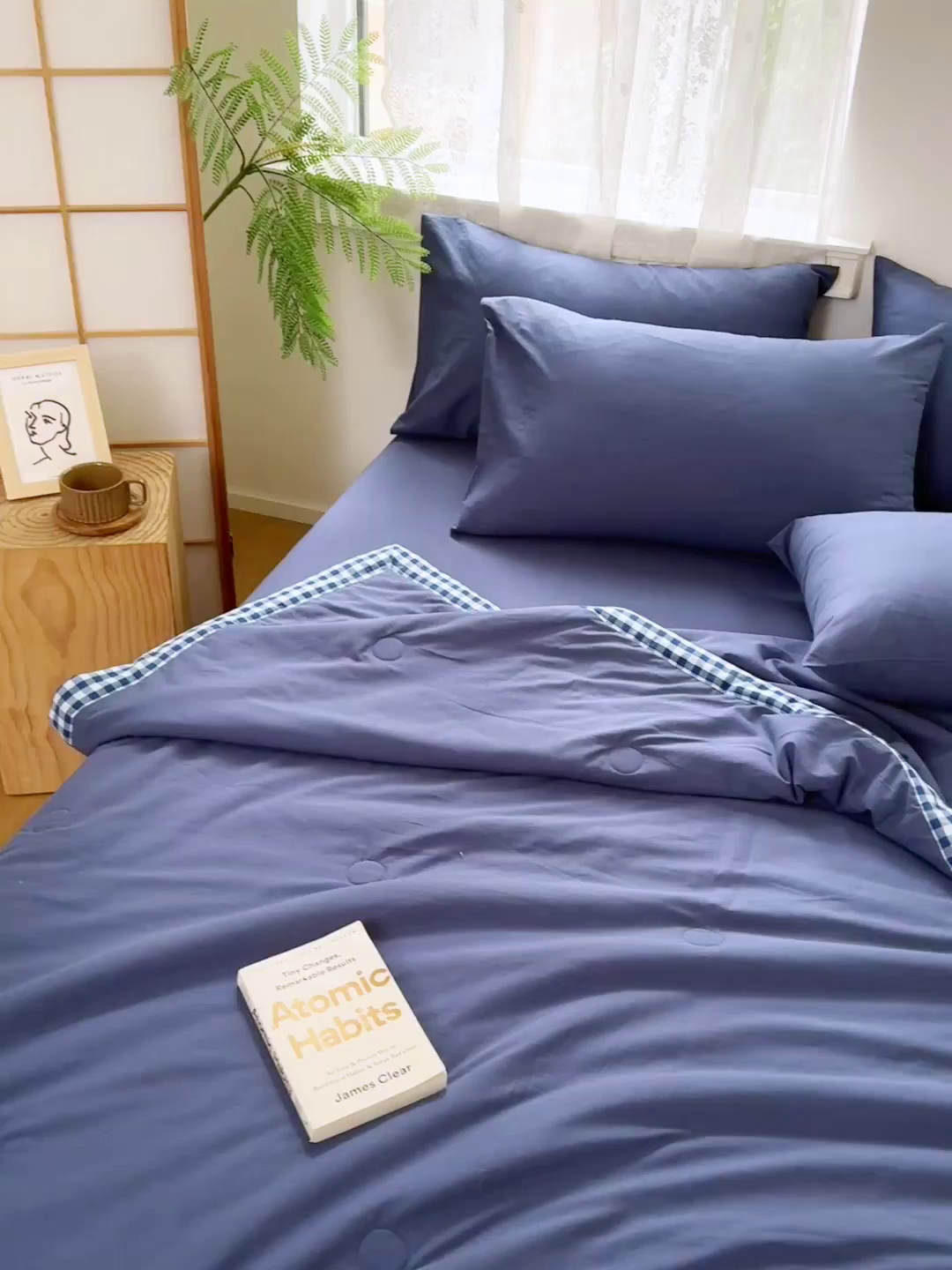 91家纺网 家纺一手货源 找家纺 雯雨家纺 2026新款全棉水洗棉棉花夏凉被-简森系列 简森-深蓝