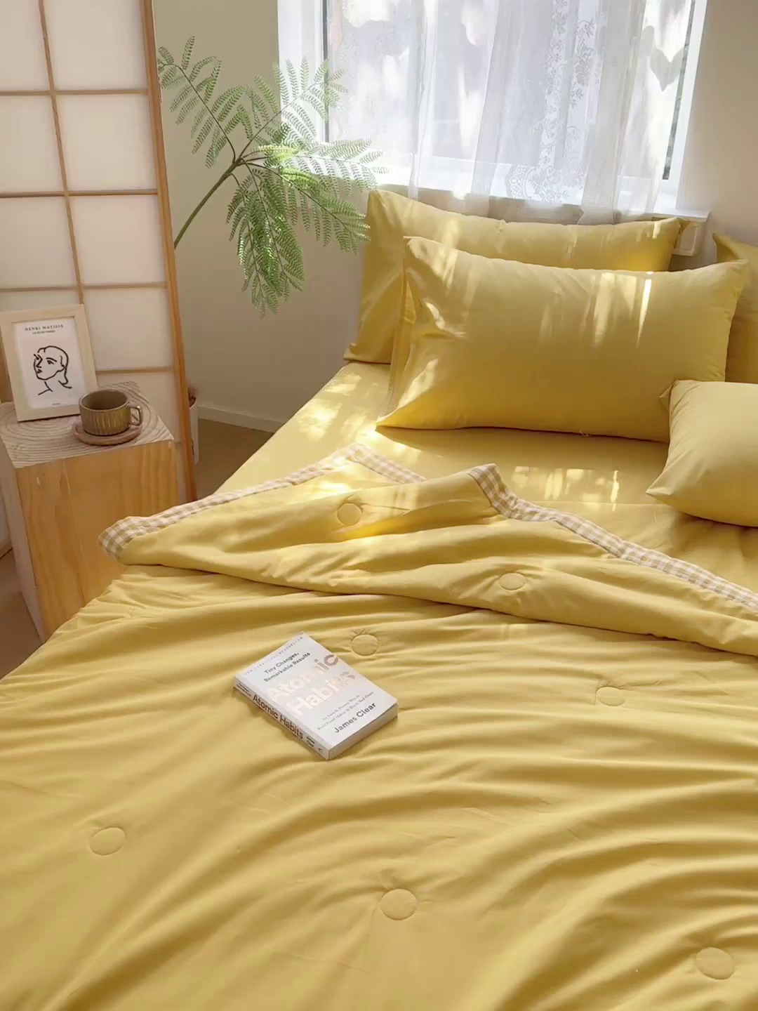 91家纺网 家纺一手货源 找家纺 雯雨家纺 2026新款全棉水洗棉棉花夏凉被-简森系列 简森-明亮黄