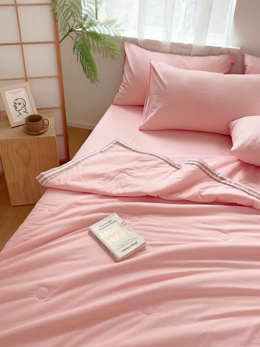 91家纺网 家纺一手货源 找家纺 雯雨家纺 2026新款全棉水洗棉棉花夏凉被-简森系列 简森-文艺粉