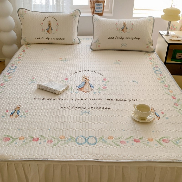 91家纺网 家纺一手货源 找家纺 顾里家纺 2026新款ins大版卡通乳胶席凉席席子 彼得兔