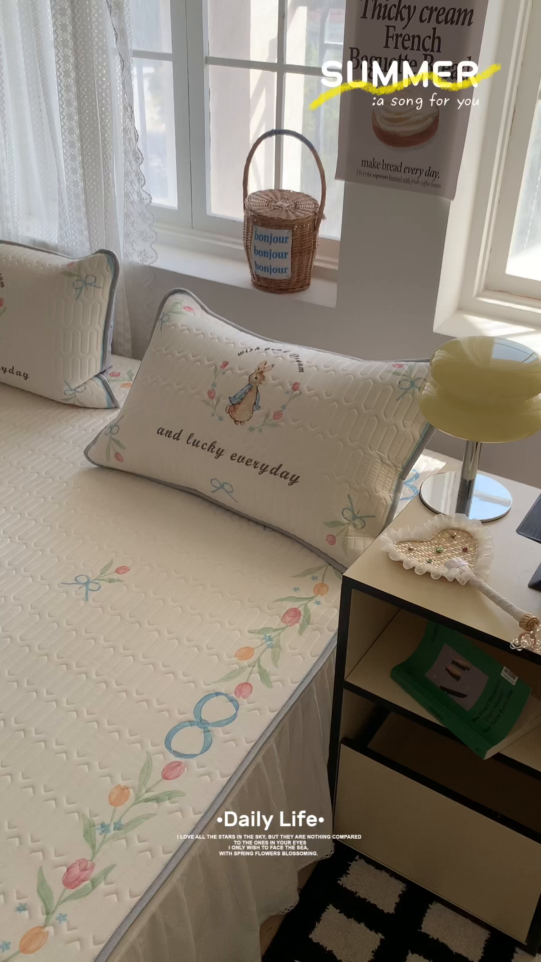 91家纺网 家纺一手货源 找家纺 顾里家纺 2026新款ins大版卡通乳胶席凉席席子 彼得兔